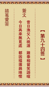 諸葛神籤 第94籤