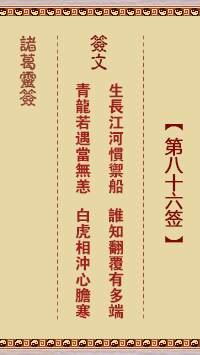 諸葛神籤 第86籤