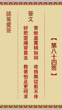 諸葛神籤 第84籤