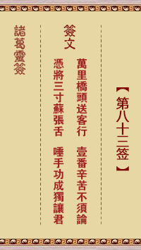 諸葛神籤 第83籤