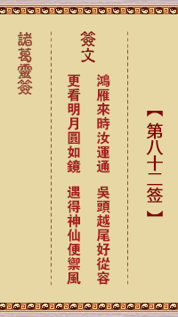 諸葛神籤 第82籤