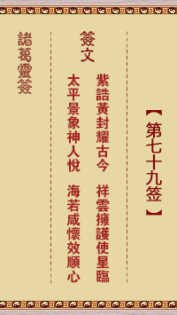諸葛神籤 第79籤