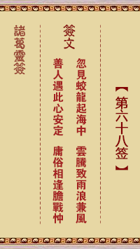 諸葛神籤 第68籤