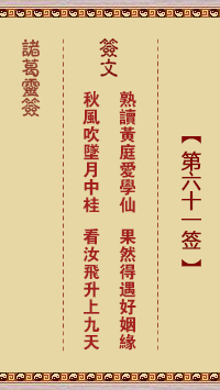 諸葛神籤 第61籤