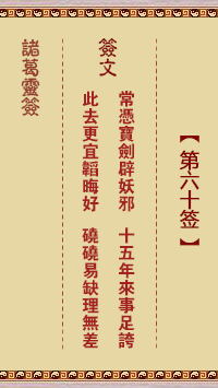 諸葛神籤 第60籤