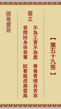 諸葛神籤 第59籤