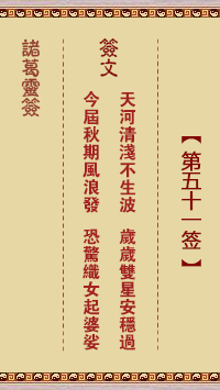 諸葛神籤 第51籤