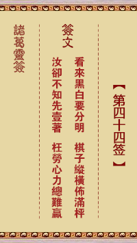 諸葛神籤 第44籤