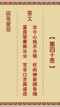 諸葛神籤 第40籤