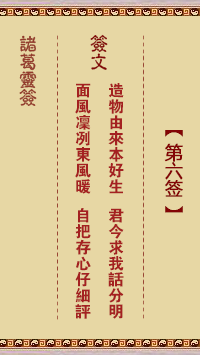 諸葛神籤 第6籤