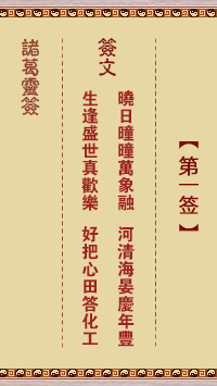 諸葛神籤 第1籤