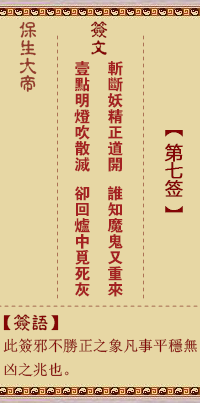 保生大帝靈籤 第7籤：斬、【用訟卦】